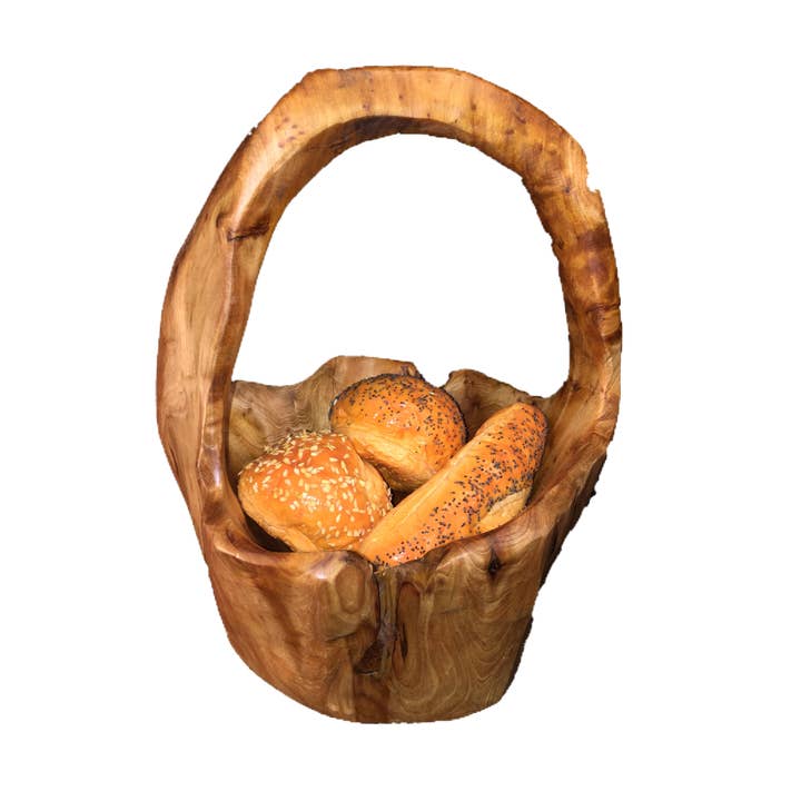 Greener Valley Trading - Wholesale Basket - Wooden Basket With Handle