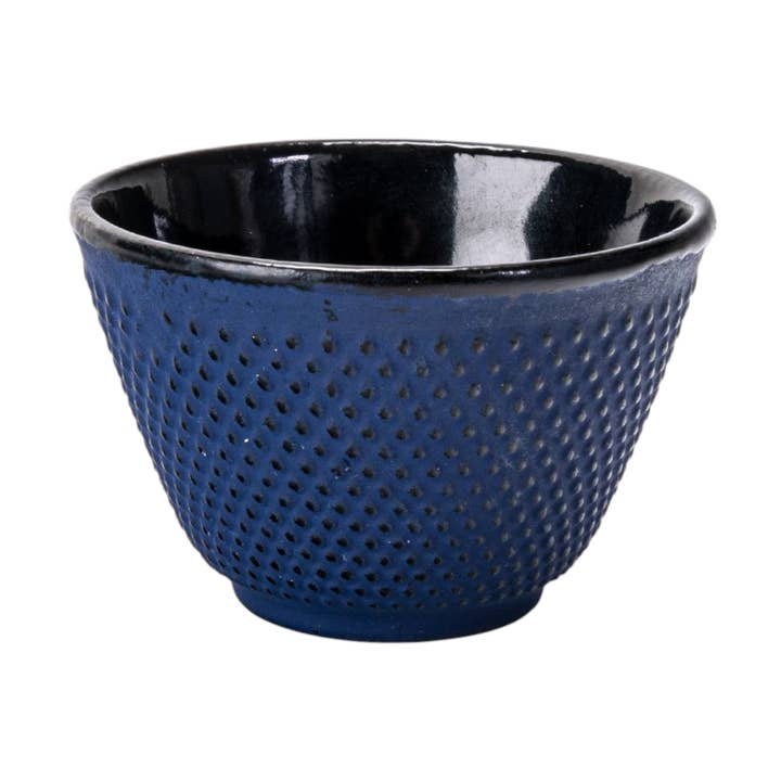 4oz Navy Hobnail Cast Iron Tea Cup (1/36) for wholesale by Urban Tokyo