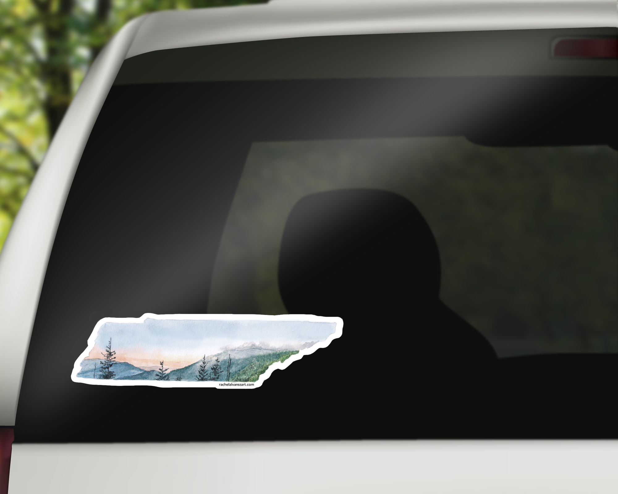 Rachel Alvarez Art - Wholesale Sticker - Smoky Mountains Knoxville Tennessee Vinyl Sticker (large)2