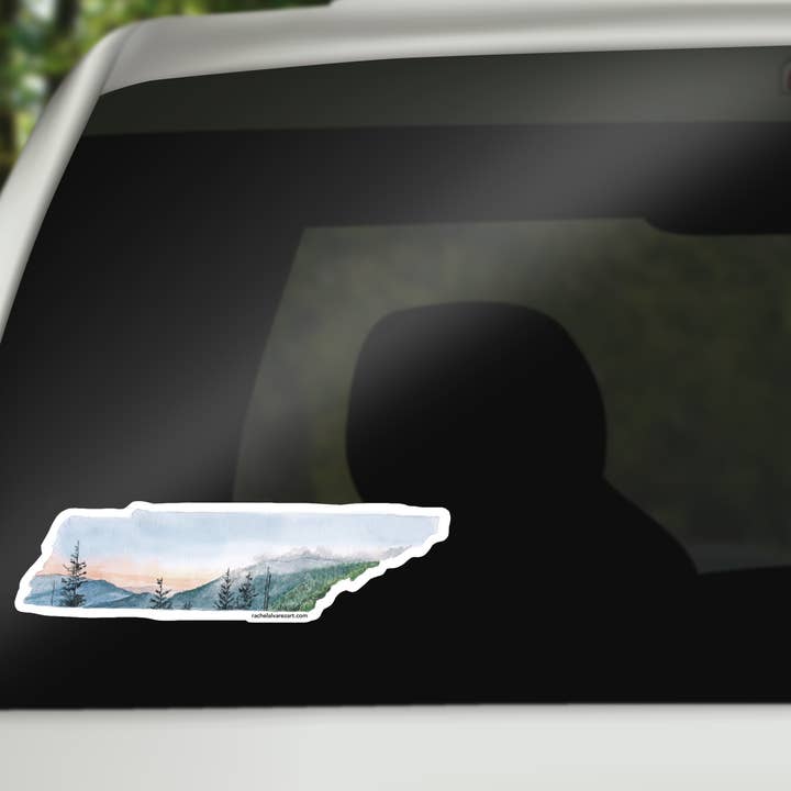 Rachel Alvarez Art - Wholesale Sticker - Smoky Mountains Knoxville Tennessee Vinyl Sticker (large)2