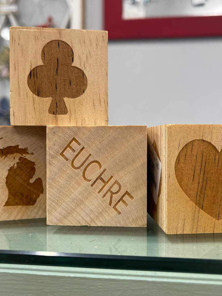 Euchre Trump Marker Block for wholesale by Michigan Proud Gifts