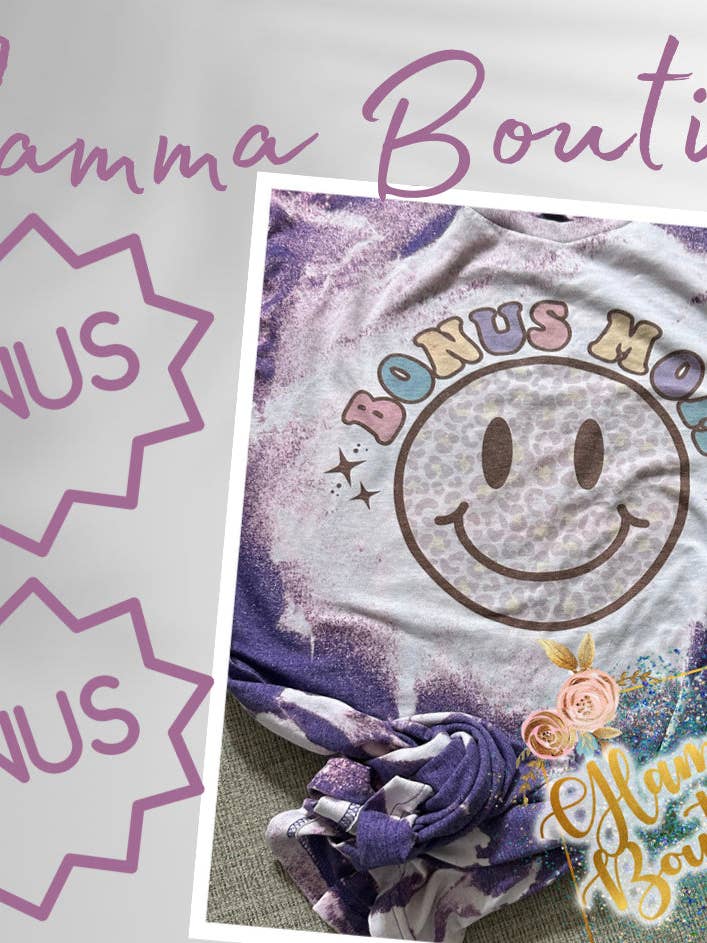 Camiseta Bonus Mom Bleached para venta al por mayor de Glamma Boutique