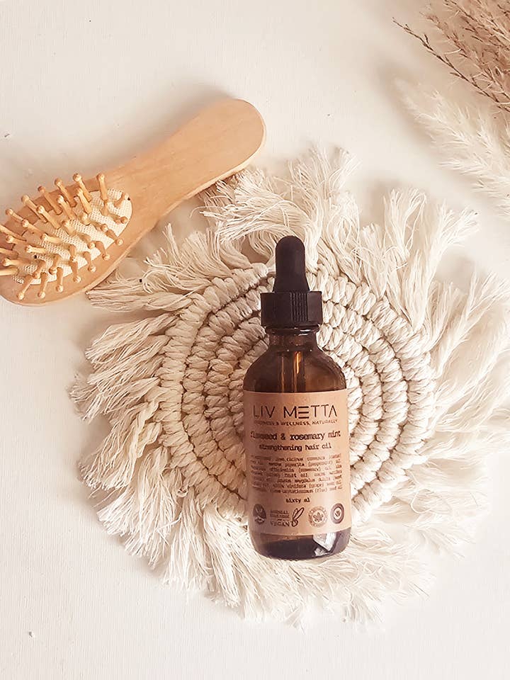 Hair Repair - Flaxseed & Rosemary Mint Hair Oil for wholesale by Liv Metta