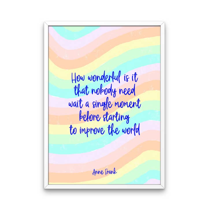 Anne Frank Rainbow Print for wholesale by Fairy Bread Designs