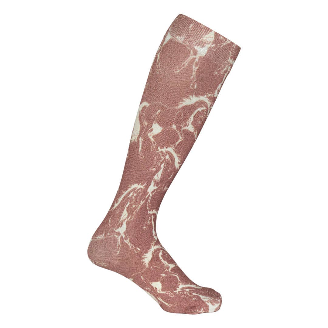 Black AWST Int'l Lila Linear Horse Socks for wholesale on Faire3