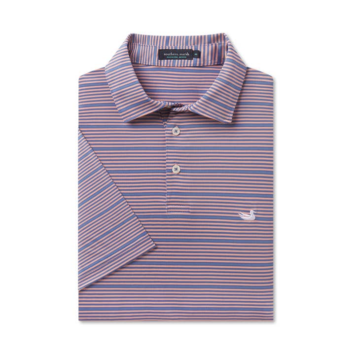 Bermuda Performance Polo - Chenier Stripe for wholesale by Southern Marsh