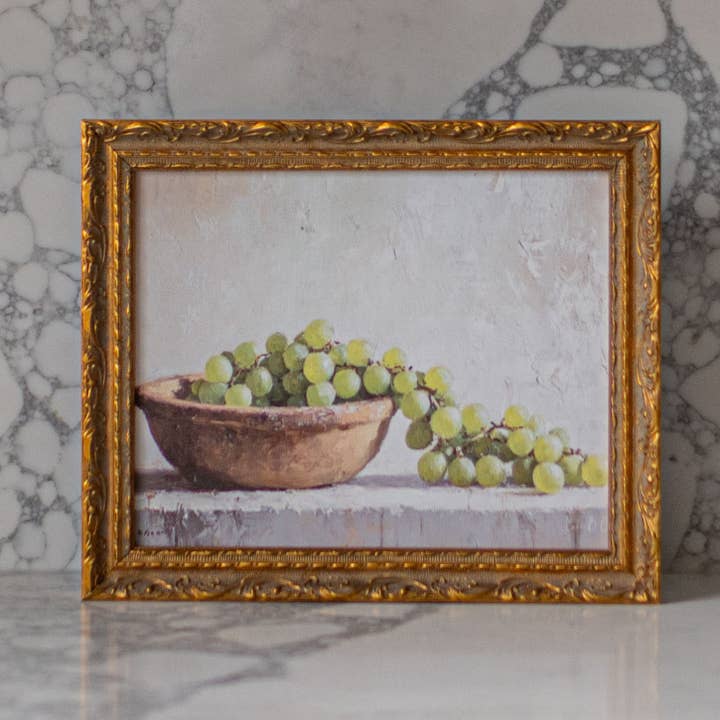 Vintage Grapes | French Brass Inspired Gold Mould Framed Art for wholesale by Luxe B Co Canada
