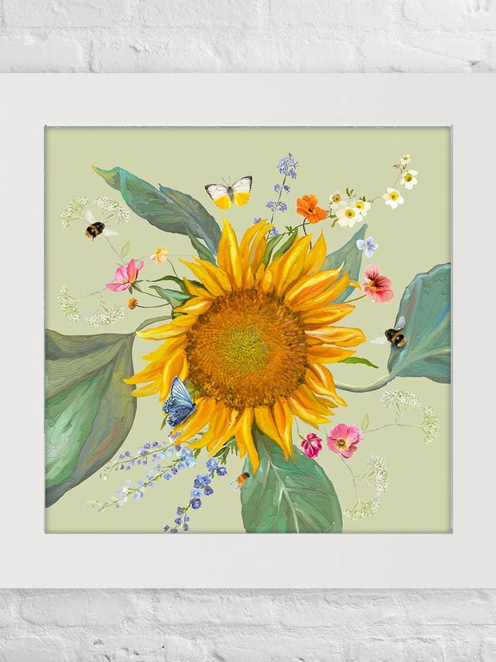 Sunflower Happy Square™ for wholesale by Cathy Walters Art