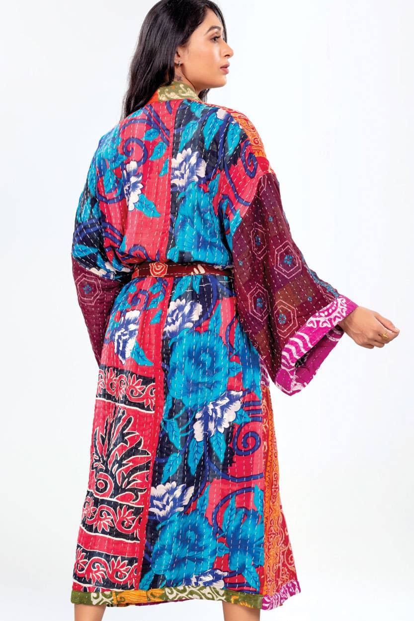 Sevya Handmade - Wholesale Robe - Women's - Kantha Kimono Robe4