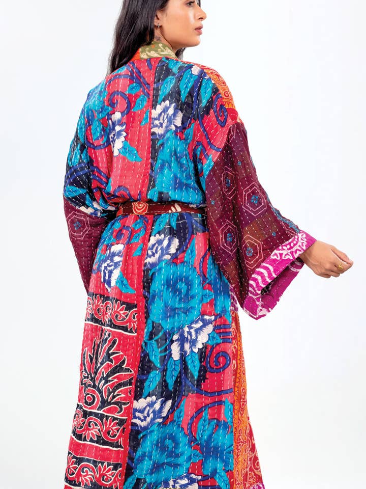 Sevya Handmade - Wholesale Robe - Women's - Kantha Kimono Robe4