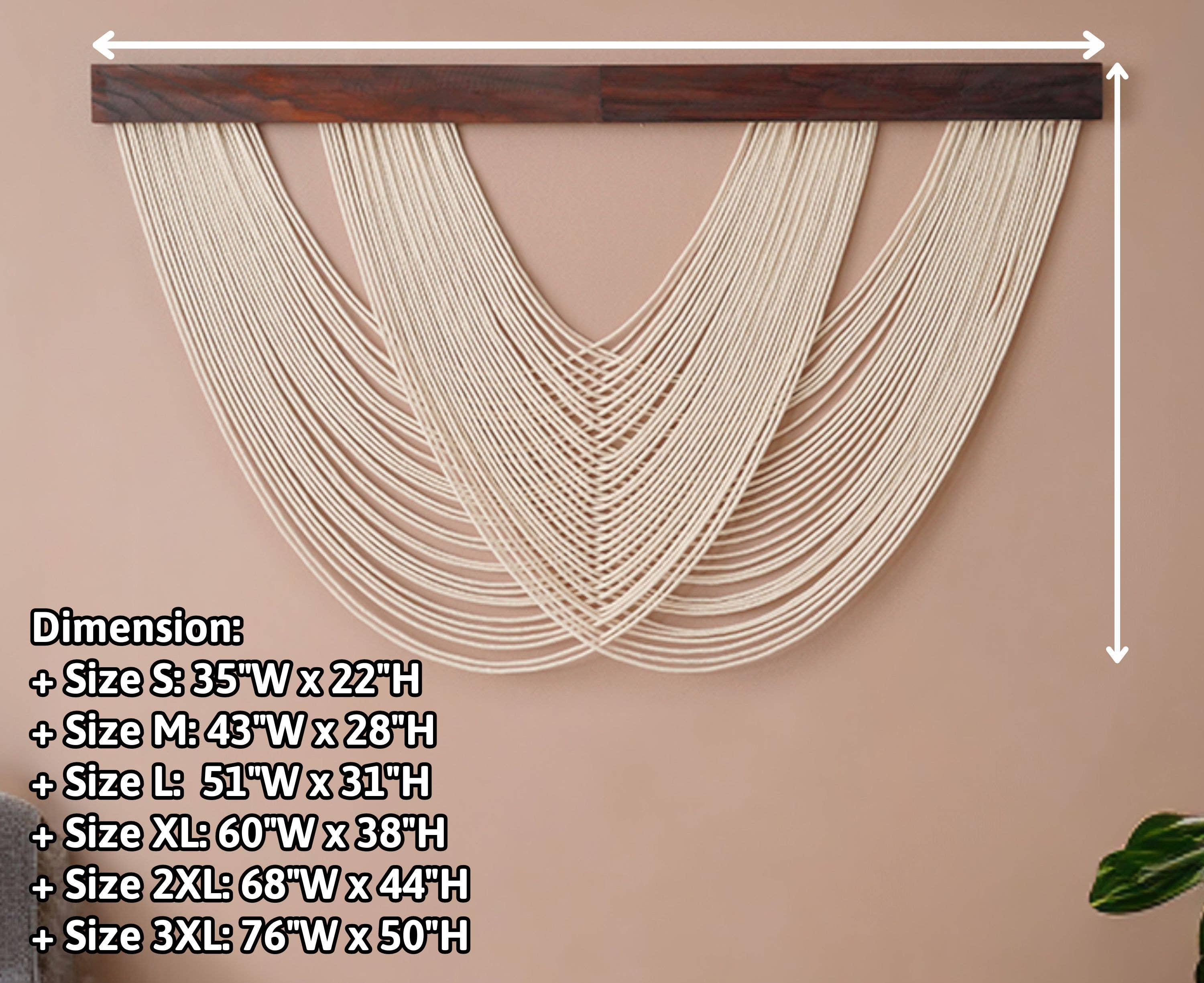 BeanDaikon - Vente Tapisserie/textile - Art mural en macramé en fibres - Modèle W991