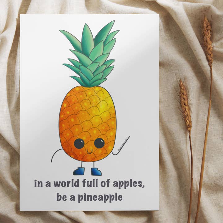 Pineapple birthday card for wholesale by Lisa Trinca Art