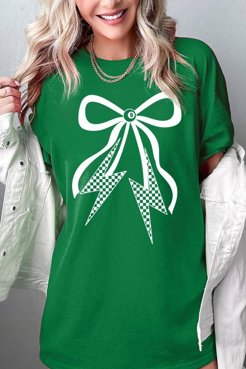 COLORBEAR - Wholesale T-Shirt (Graphic) - Women's - Lightning Bolt Bow Graphic Plus Heavy Cotton Tee13