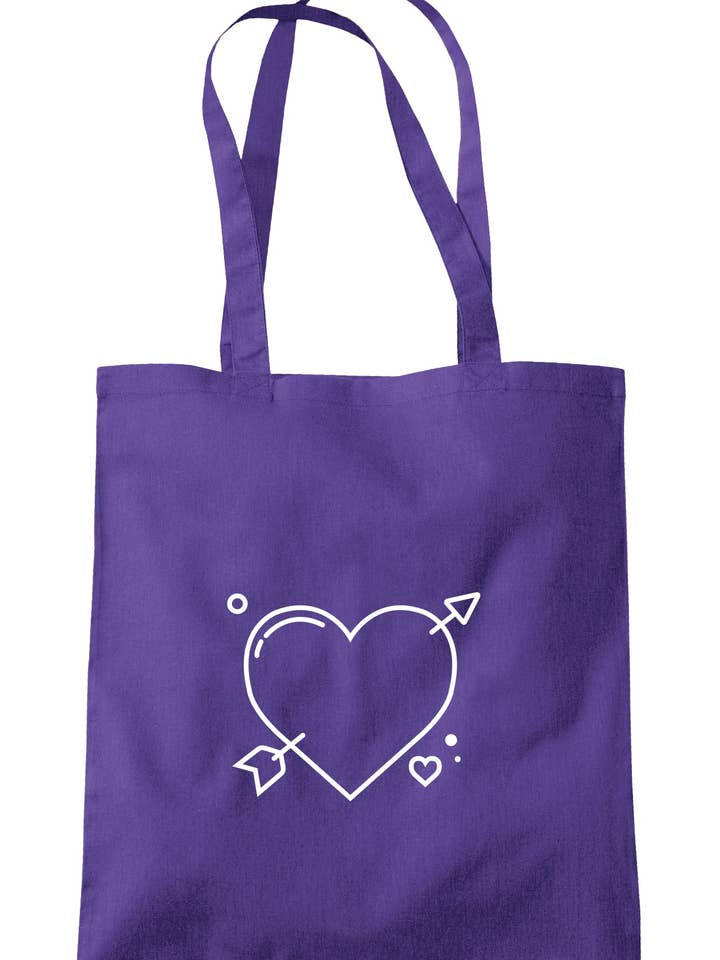 Hjerte og pil Illustration Tote taske S1497 for engroshandel hos Illustrated Identity