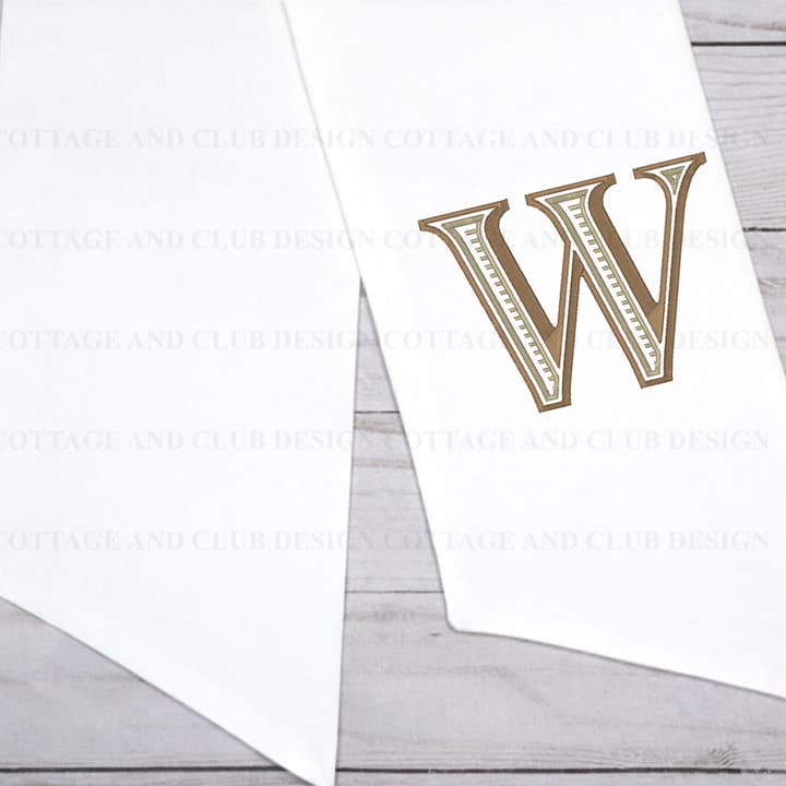 Écharpe Monogramme Couronne, Écharpe Couronne Pour Porte d'Entrée, Nœud de Porte d'Entrée Brodé, Écharpe de Porte Initiale, Ruban Couronne Monogramme, Écharpe Couronne pour la vente par Cottage & Club