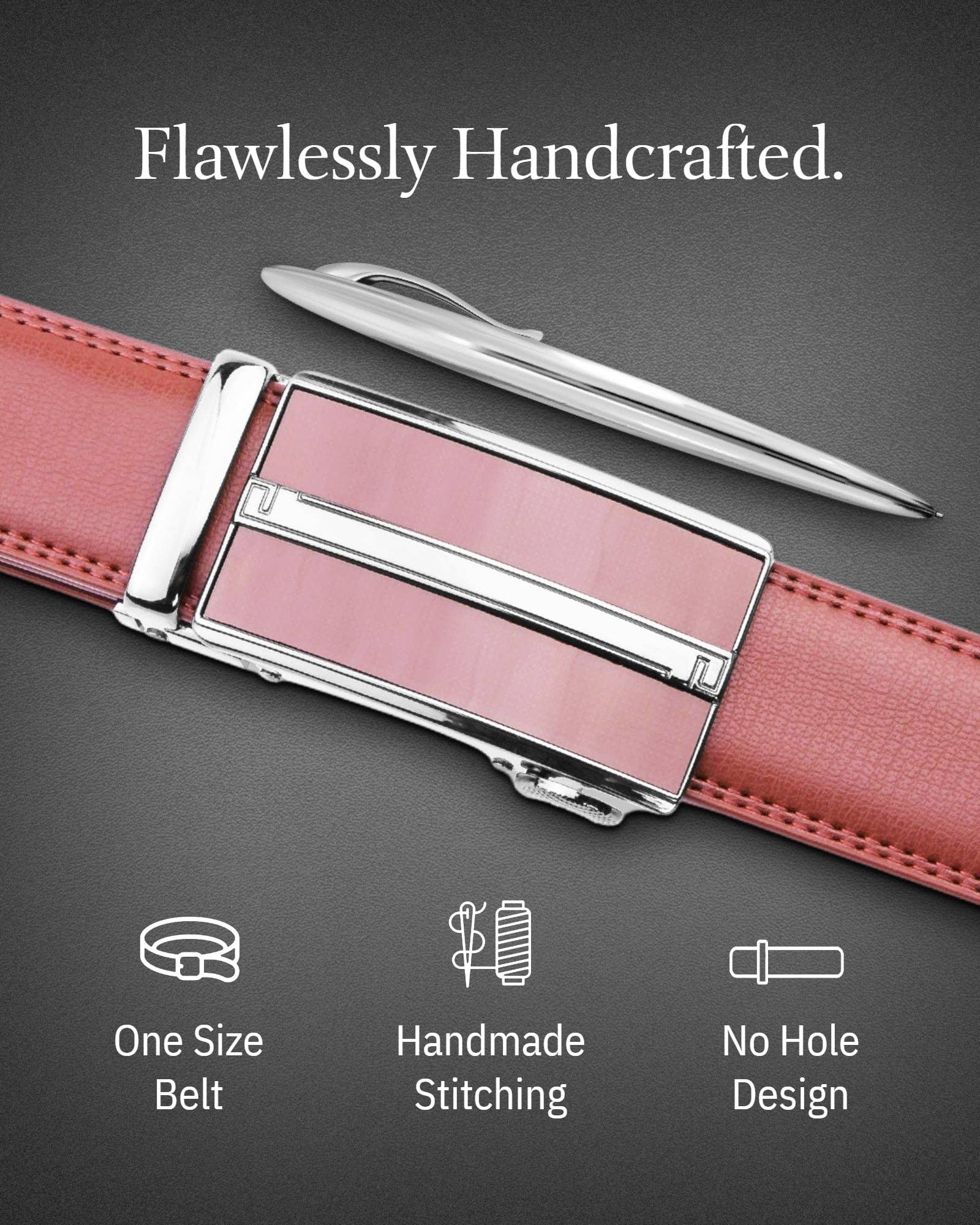 Access Denied Accessories - Venta al por mayor Cinturón - Hombre - Cinturones de Cuero con Trinquete para Hombre con Hebilla Deslizante Automática25