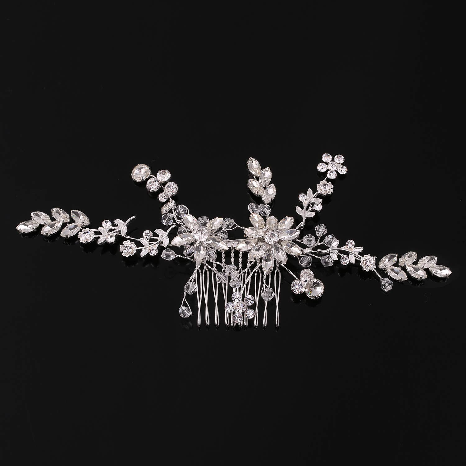 Diacly - Wholesale Hair Clip - Women's - Crystal Handmade Bridal Comb with Flower Detail2