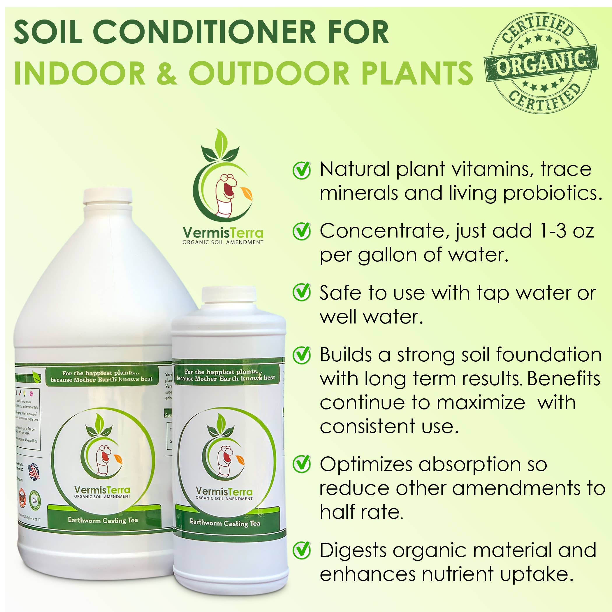 VermisTerra - Wholesale Planting/potting soil - VermisTerra Earthworm Casting Tea - 32 oz3