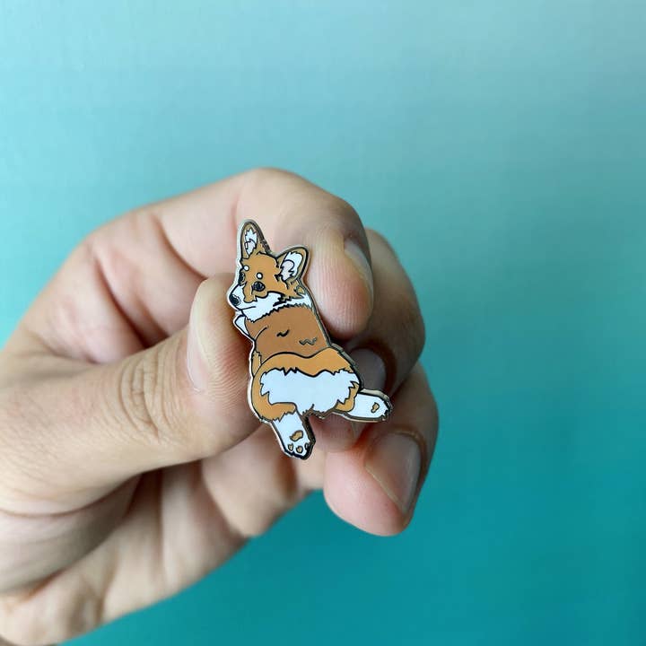 Anchor24 - Wholesale Lapel Pin/Button - Corgi Sploot Pin