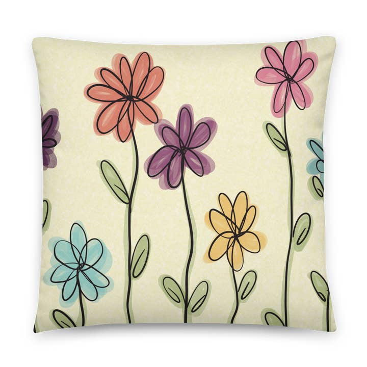 Spring Flowers Basic Pillow for wholesale by Printed Hugs