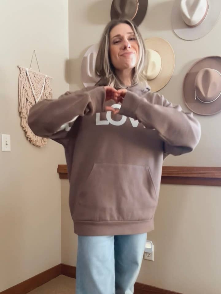 Ruth Artistry & Decor LLC - Wholesale Hoodie - Women's - Choose Love Inspirational Uplifting Sweatshirt - Mocha1