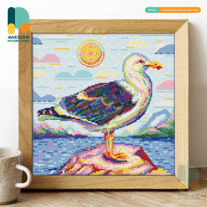 DS1335-120x120 Kelp Gull, Diamantmålningssats för wholesale av Awesome Pattern Studio