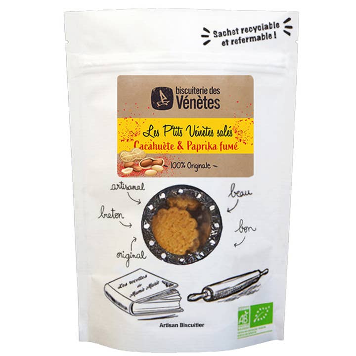 I Piccoli Vénètes salati Arachidi & Paprika affumicato - Bio per la vendita all'ingrosso da parte di Biscuiterie des Vénètes
