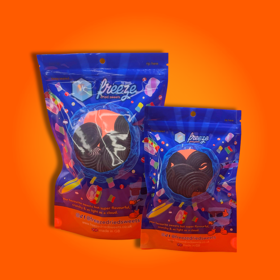 Freeze Dried Sweets – wholesale Boiled sweets – Liquorice Wheels 100g - Freeze Dried Sweets2