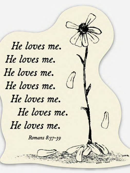 Sticker- Daisy Flower He Loves Me for wholesale by Hazel + Hunt