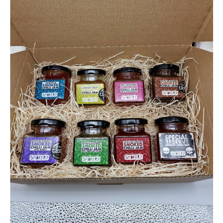 Complete Smoked Chilli Jam Collection for wholesale by Welshhomestead Smokery