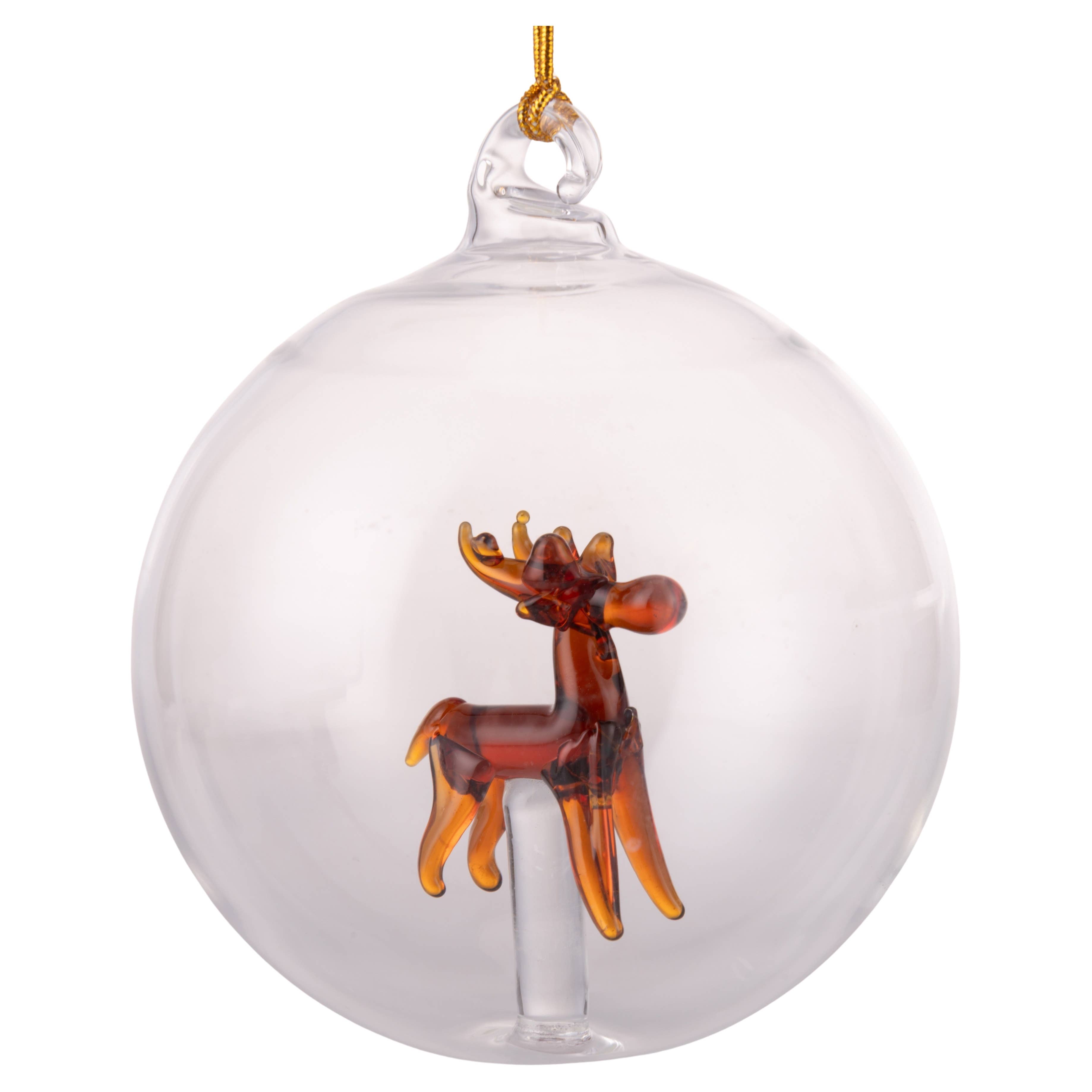 VdE Tivoli 1996 – Großhandel Verzierungs-Set – XMAS RENNTIER BOROSILIKATKUGEL D.8 CM0