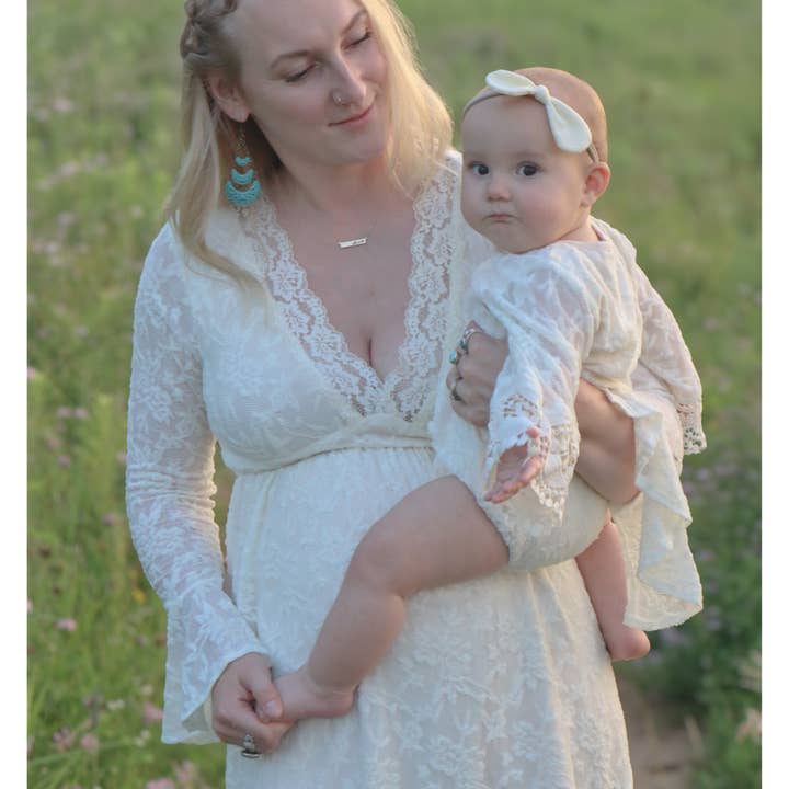 HAHA MAMA Clothing - Wholesale Mommy & Me Sets - Ivory Lace Mommy & Me Dress - Women3