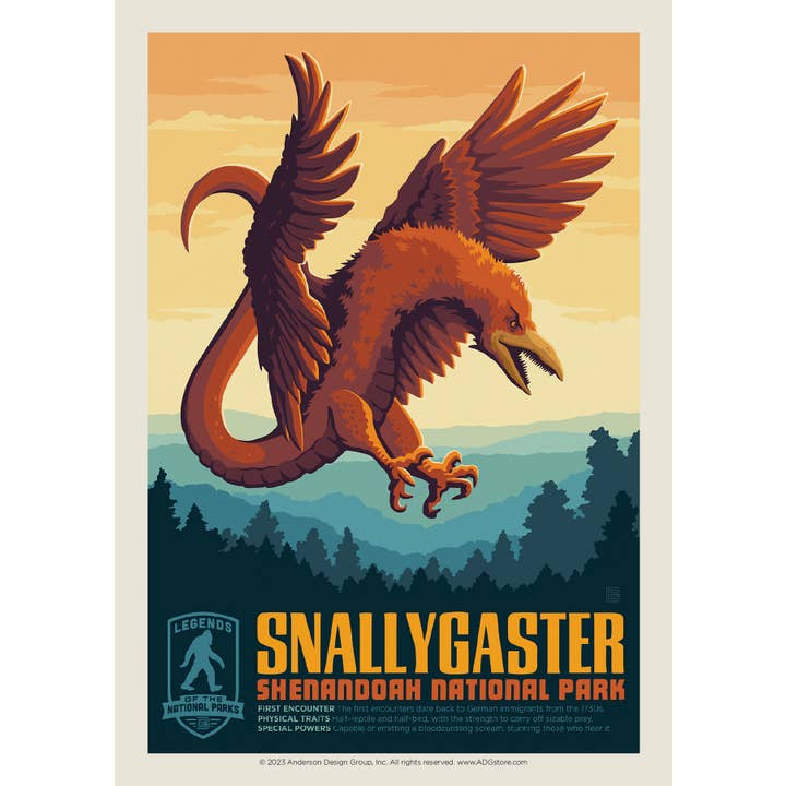 Tourist Courts - Wholesale Postcard - Shenandoah's Snallygaster Postcard