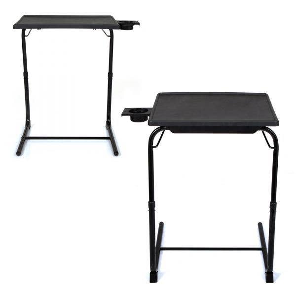 Hard Rock Health Stores - Vente Tables d'appoint - Plateau TV réglable avec porte-gobelet ; table de dîner pliable avec 6 réglages de hauteur et 3 angles d'inclinaison8
