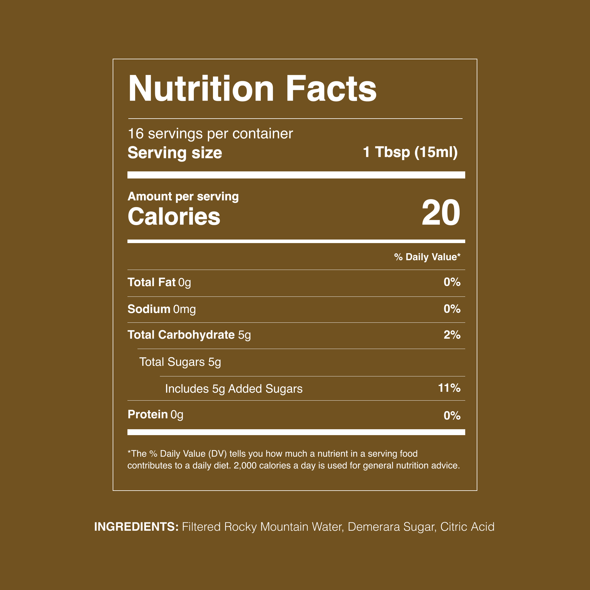 Strongwater - Wholesale Cocktail Mix/Syrup - Demerara Cocktail Syrup - 16 Servings4