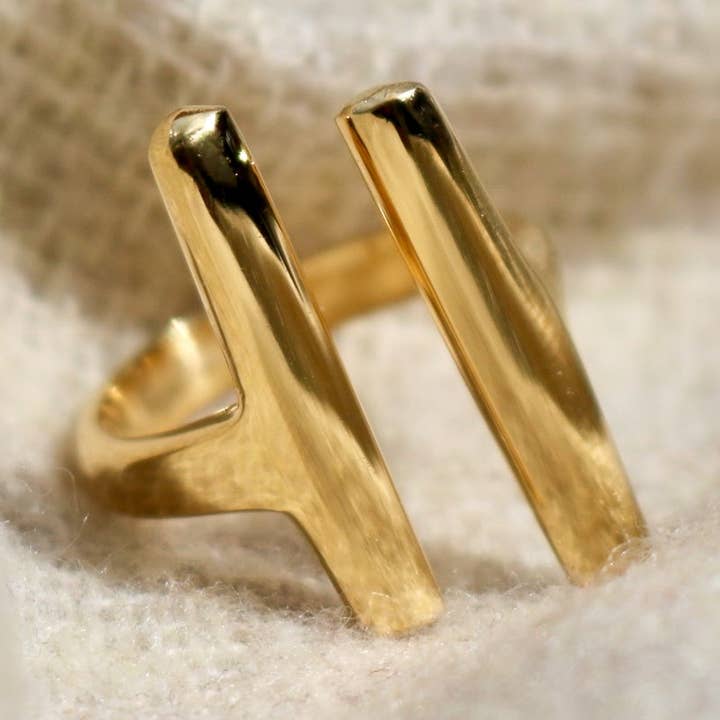 Anello a Doppia Barra Dalia per la vendita all'ingrosso da parte di Blooh