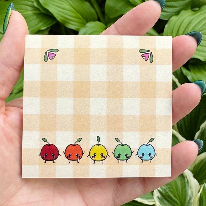 Bloc-notes adhésifs Junimo Picnic 50 feuilles recyclables pour la vente par Hawburns Studio