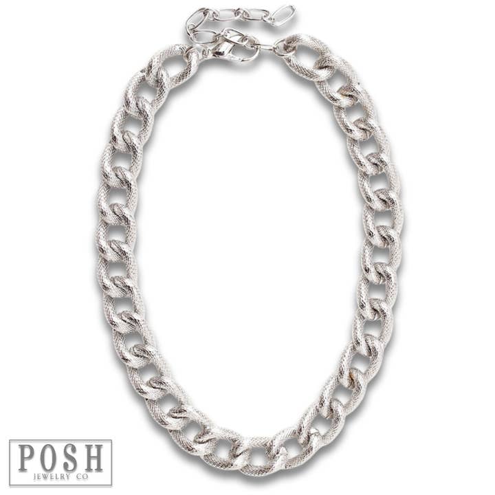 Pink Panache Brands - Wholesale Link & Chain Necklace - Chunky textured chain necklace1