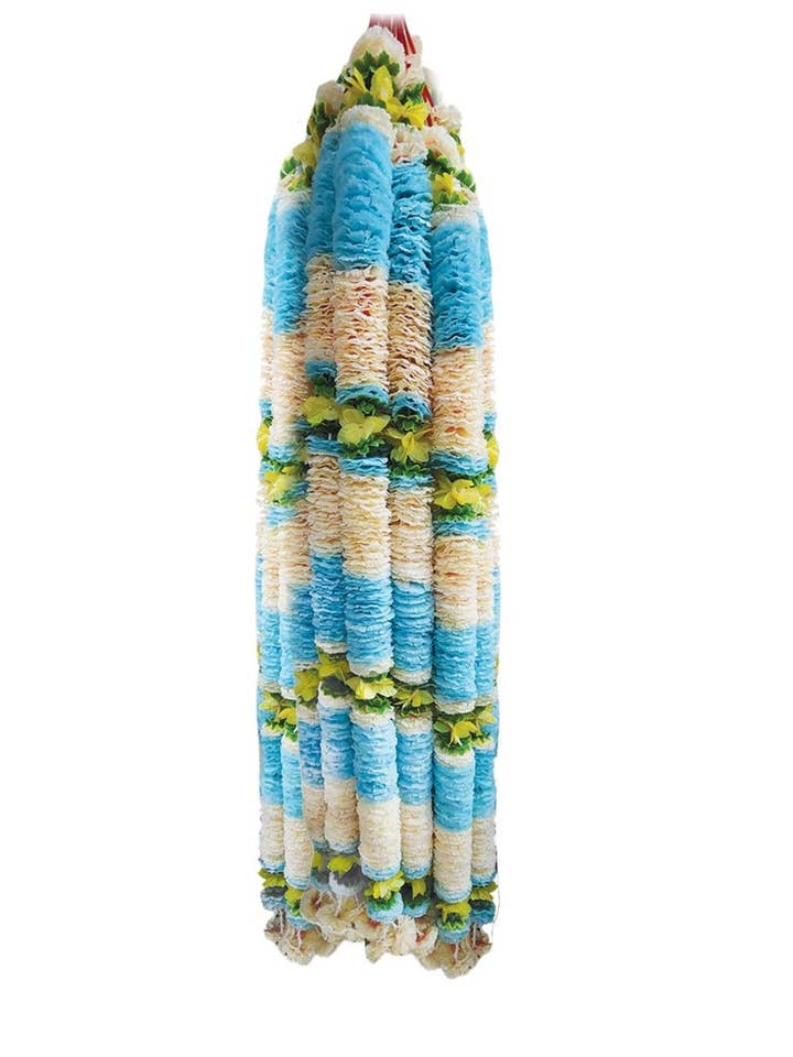 Fleurs (60 pouces) bleu clair et blanc pour la vente par Ancientveda