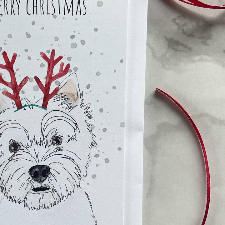 Westie Christmas Card for wholesale by Pippa & Paper