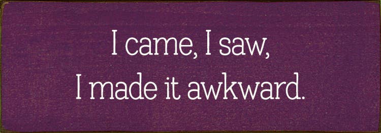 SAWDUST CITY - Wholesale Sign - I came, I saw, I made it awkward.5