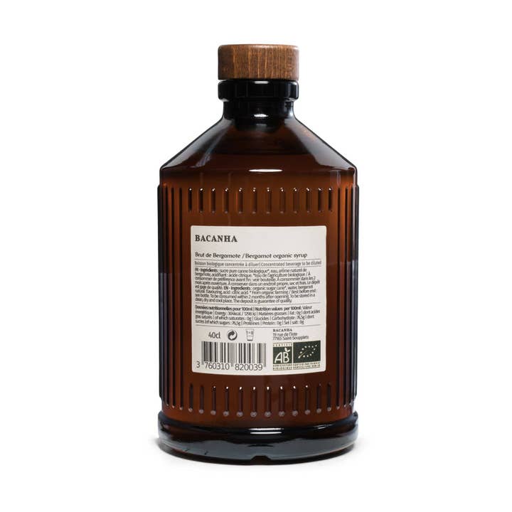Bacanha USA - Wholesale Cocktail Mix/Syrup - Raw Bergamot Syrup - Organic - 13,5 fl. oz.