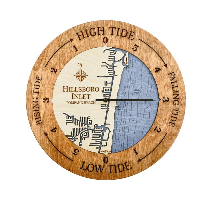 Sea & Soul Nautical Chart Art - Wholesale Wall Clock - Florida East Coast Nautical Chart Tide Clock-Many Locations77