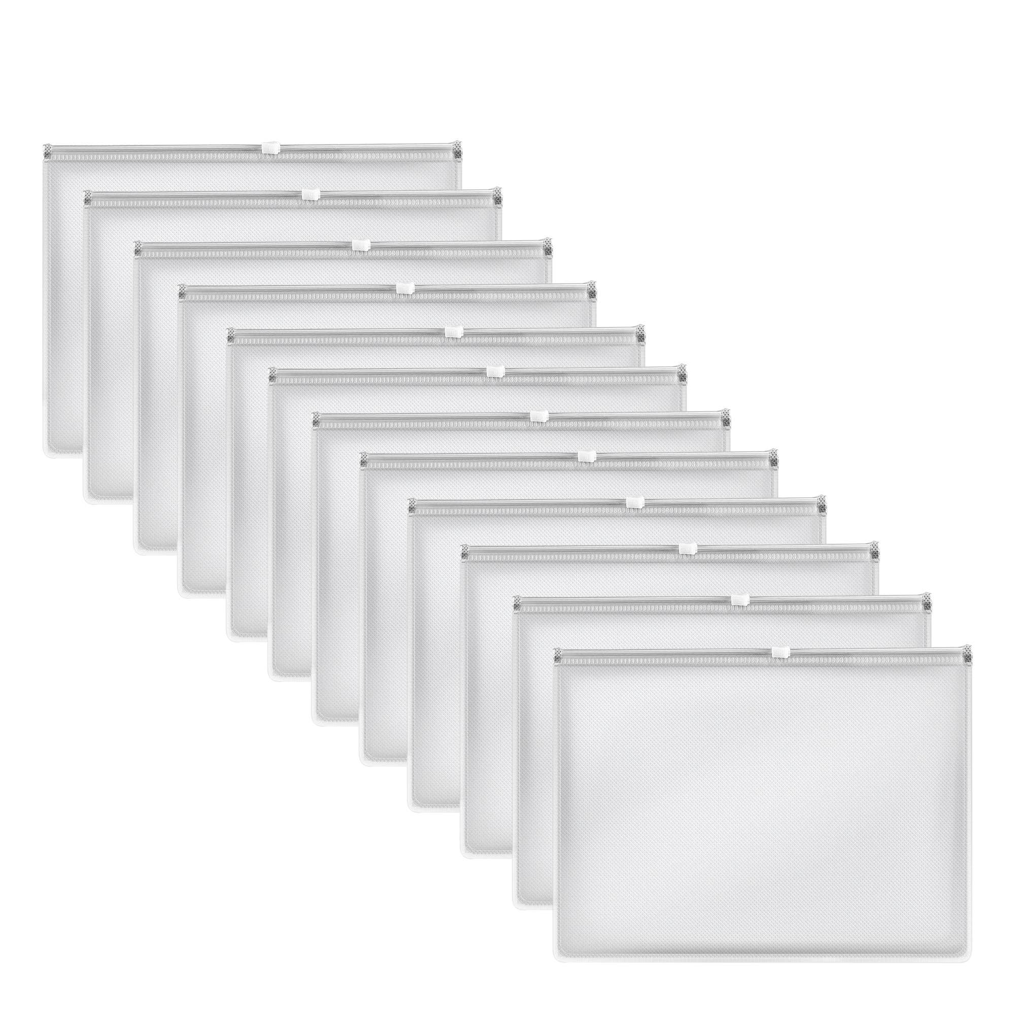 Ledsone - Wholesale Folders - 12 Pack Plastic Thick Zipper Document File Waterproof Folder ~52865