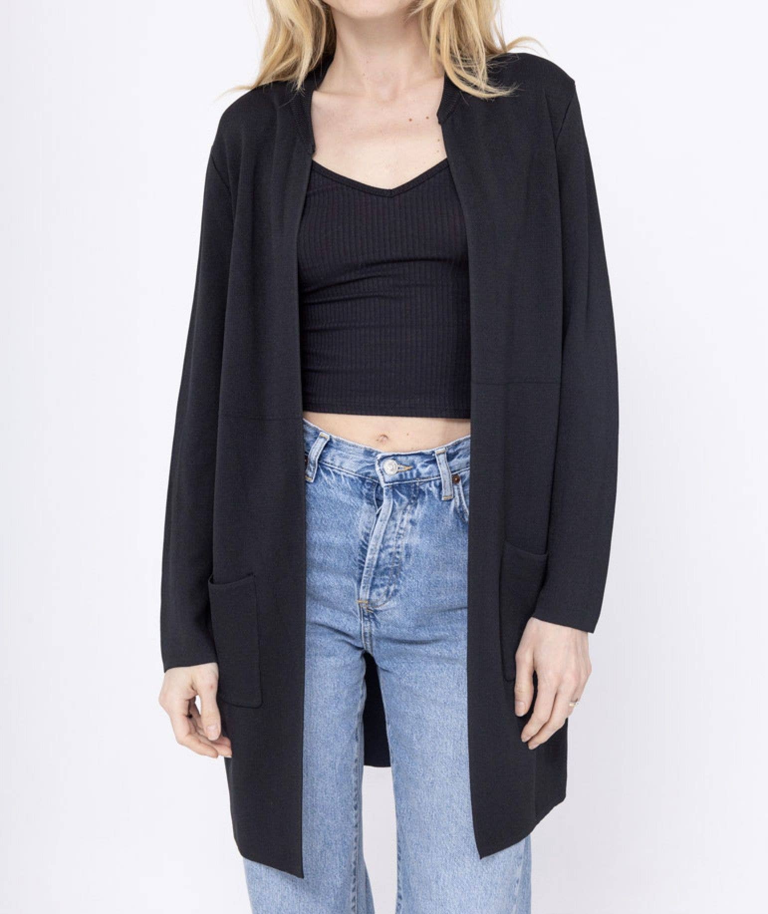 Happy look - Vendita all'ingrosso Cardigan - Donna - Gilet lungo in maglia fine 3