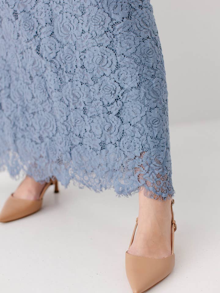 The Main Street Exchange - Wholesale Dress - Women's - 'Odessa' Round Neck Lace Maxi Dress16