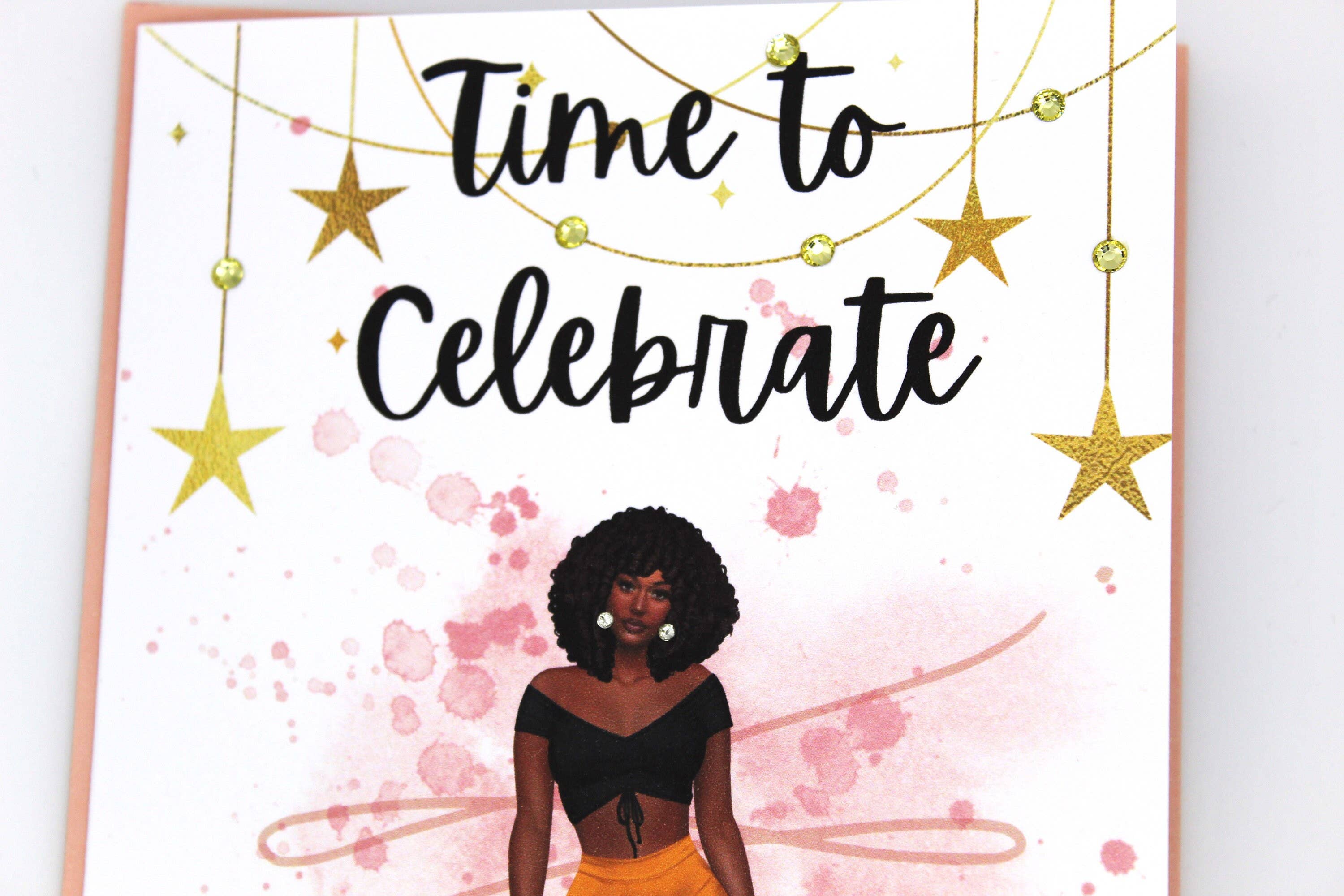 Simply Created - Vente Cartes d'anniversaire - Carte d'anniversaire afro-américaine, carte de vœux faite à la main pour femme noire, femme noire, nom personnalisé pour elle, vierge, cadeau pour une amie, bling7