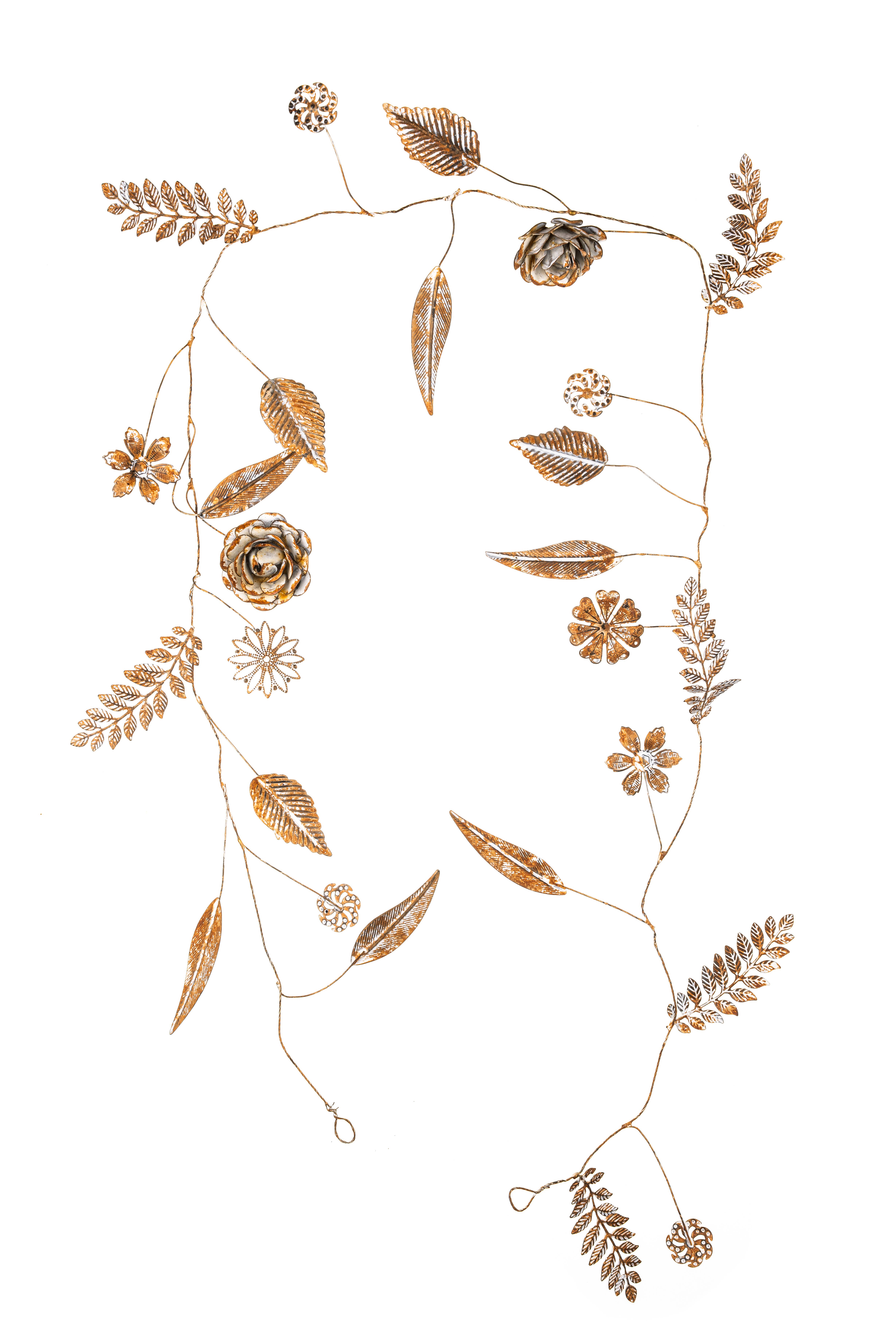 Shoeless Joe Ltd – wholesale Bunting/garland – Bronze and White Flower and Leaf Garland0