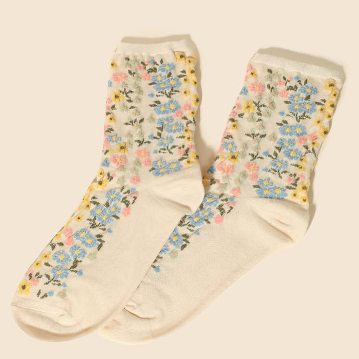 Assorted Flower Pattern Socks and other Purchase Wholesale flowers ct. Free Returns & Net 60 Terms on Faire trending on Faire.