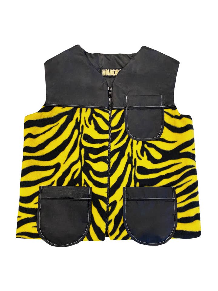 Tiger Fleece Gilet for wholesale by MOMOKOKO